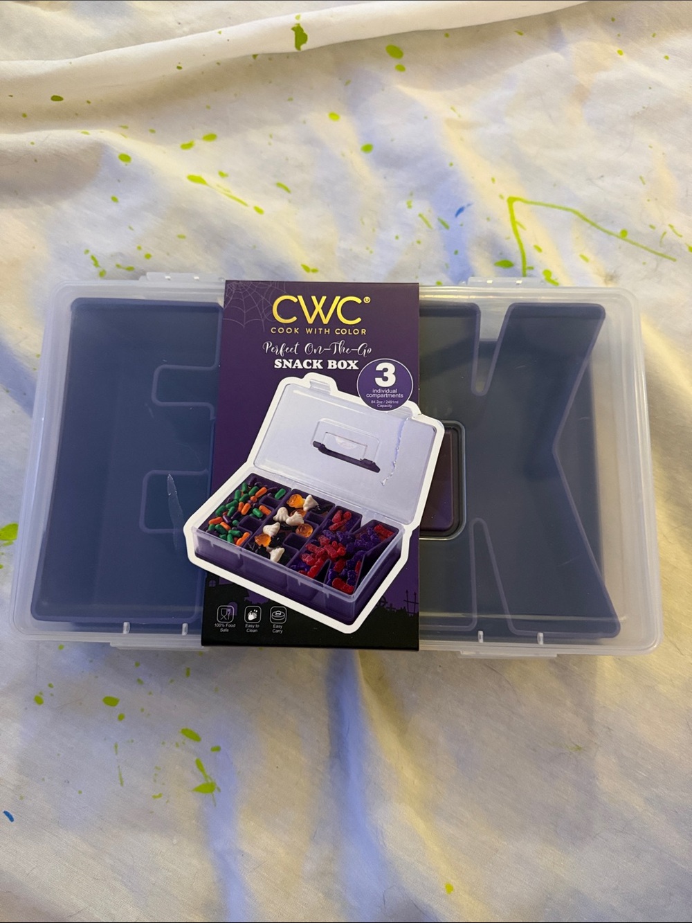 CWC Cook With Color 3-Compartment Snack Box - Purple